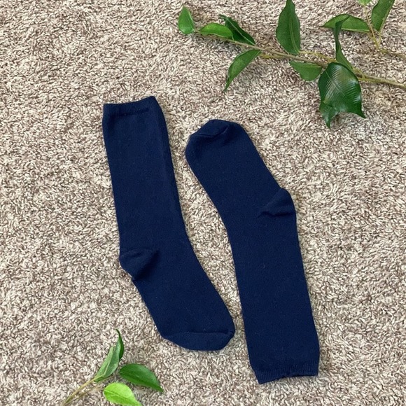 Kids Socks Navy Blue Land's End Youth Girls Boys Unisex Junior Stretch Comfy - Picture 2 of 9